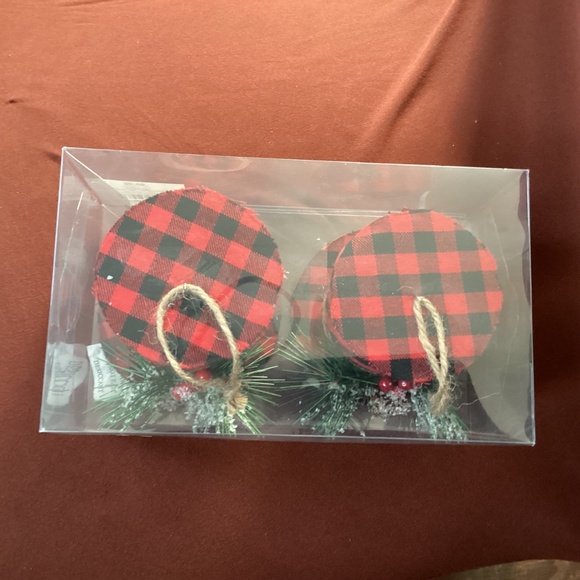 Christmas Decor Red Black Checkered Hats Shatter Proof  New with Tag - Picture 9 of 13